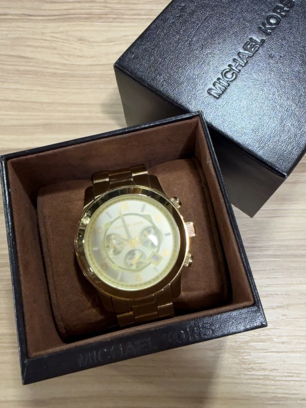 Michael Kors Oversized Gold Chronograph Watch